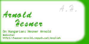 arnold hesner business card